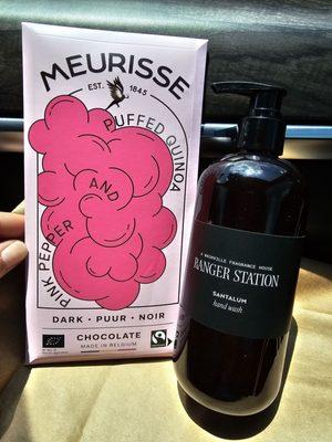 Delicious chocolate and the amazing hand soap from Maiden (the vegan restaurant nearby) Buy it here!