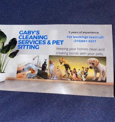 Gaby's Cleaning Services & Pet Sitting