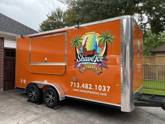 Look for the orange trailer for cool treats.