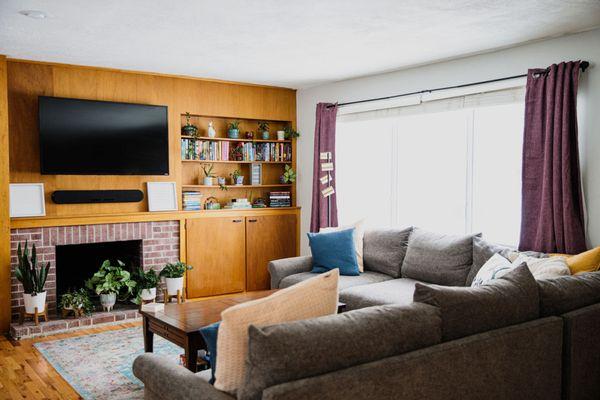 Living room for girls at therapeutic boarding school in Eureka, Montana.