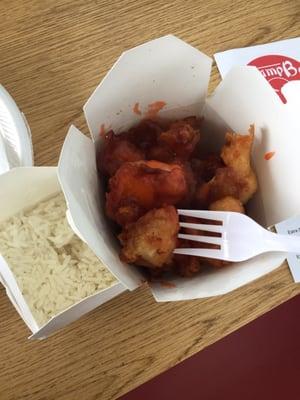 Sweet and sour chicken with rice