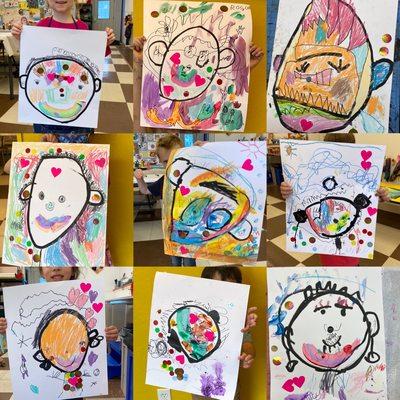 Preschool Art Stars! Self portraits.