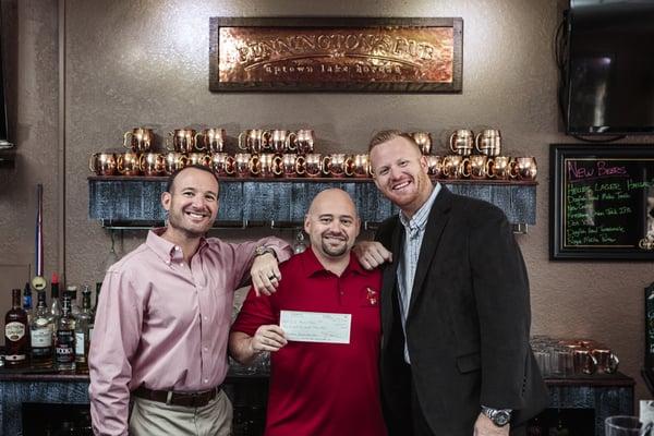 Giving back to the community after one of our comedy fundraisers