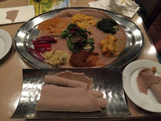 Veggie combo with injera