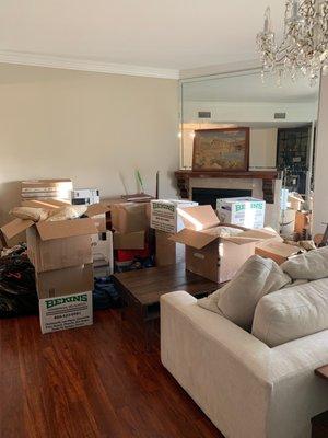 Boxes, furniture, all our stuff moved in nicely!