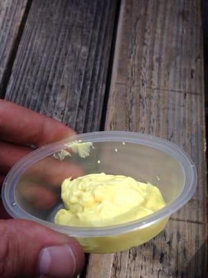 this is the tangy mustard that comes with the pretzel. it was enough for two bites.