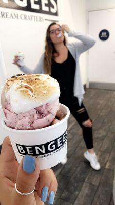 Very tasty ice cream and have different sizes for everyone, which is cool. That's me in the back enjoying it