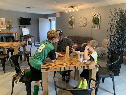 Kids loved playing connect four!