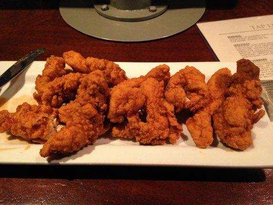 The Buffalo tenders. They're really good. Crisp exterior and just the right balance between firm and tender on the inside.