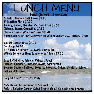 Lunch menu