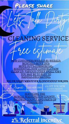 Let’s Talk Dirty Cleaning Services