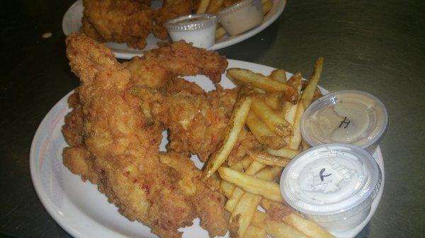 Hand made beer batter chicken strips