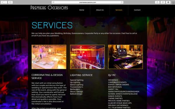 Premiere Occasions Website
