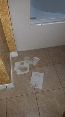 Tiled master bathroom floor