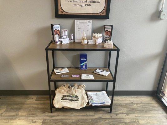 We got some great hand sanitizer with CBD and collagen!! Some recipe cards for making yummy CBD treats and Meals!!