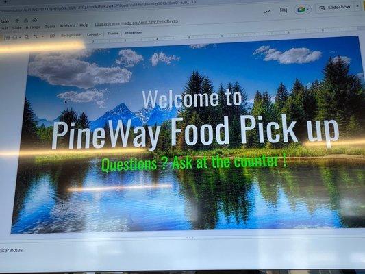 PineWay Food Pick Up - the name of this consortium food court