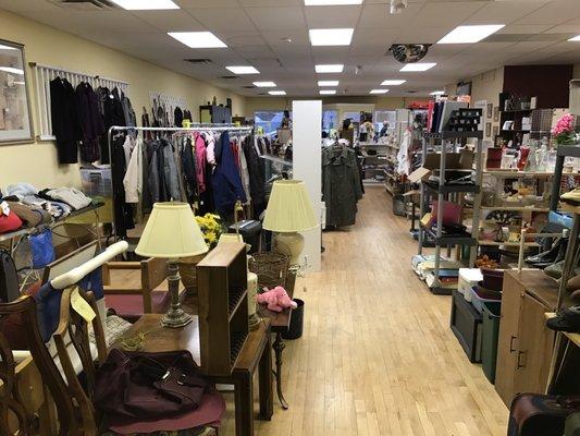 It's a bit cluttered with heavily used goods.