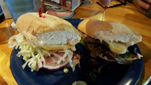 Turkey Club ($9, yummy), and Philly ($9, decent). These are half sandwiches, I got to split with a friend.