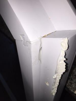 the installer used caulking and glued the outer broken piece back