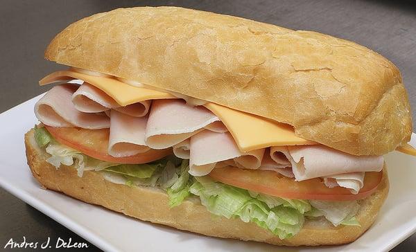 Fresh sliced Turkey sub