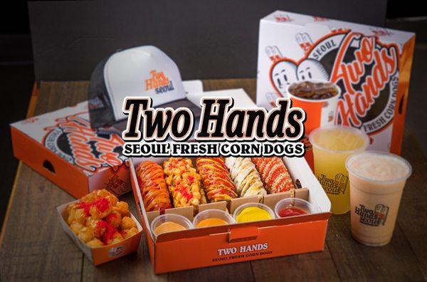 Two Hands Seoul Fresh Corn Dogs!
