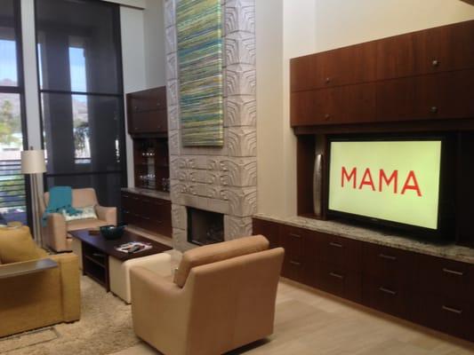 Samsung 60" 3D Smart HDTV, Yamaha Aventage Digital Receiver, Polk Audio TL Series Speakers and Custom Furniture Cabinet.