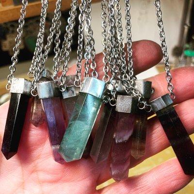 Silver Wrapped Crystal Points