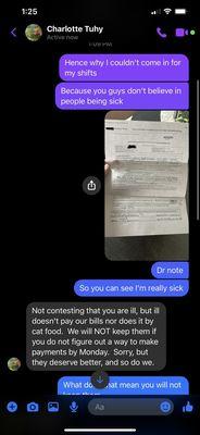 The owner telling me she's going to get rid of my cats