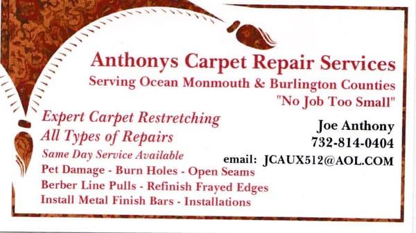 Anthony's Carpet Repair Service & Installation Services