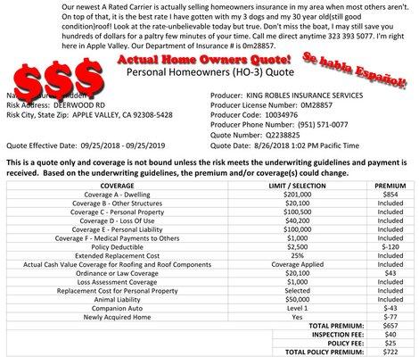 Crazy not to get a homeowners quote from us. You might save a bundle and upgrade your coverage while doing so.