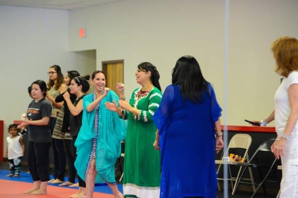 Having fun getting their Bollywood on!