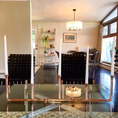 5 copper candle holder