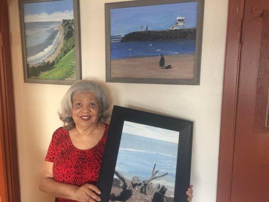 Thanks for helping me frame my mom's paintings, Erica at Aaron Brothers! She loved it!