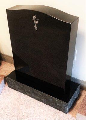 A Jet Black Memorial Stone