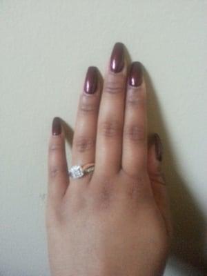 Full set - Acrylic nails - coffin shape with OPI polish. $33.00