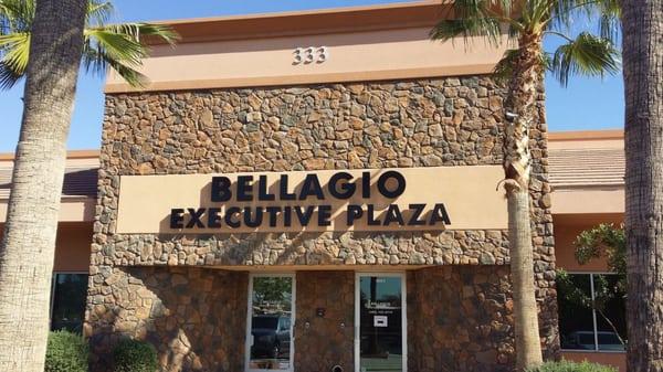 Front door to the Bellagio Plaza, Sean Paul Insurance Agency is located in suite 160