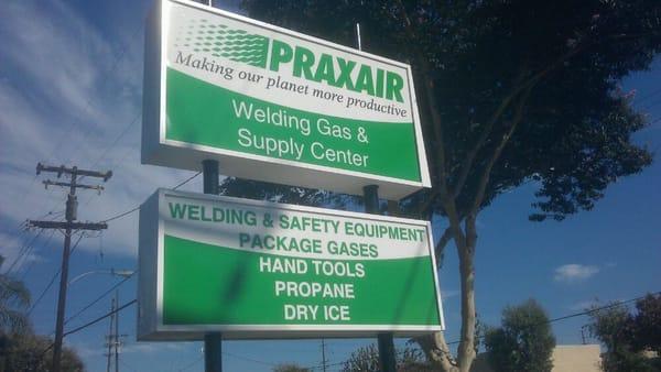 Signage on the street.