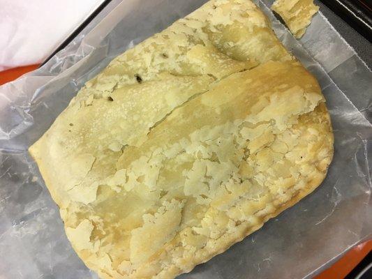 Flaky, needs an egg wash treatment. Otherwise it's good.