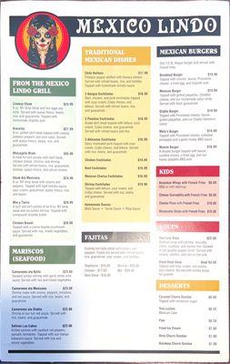 Food and drink menu