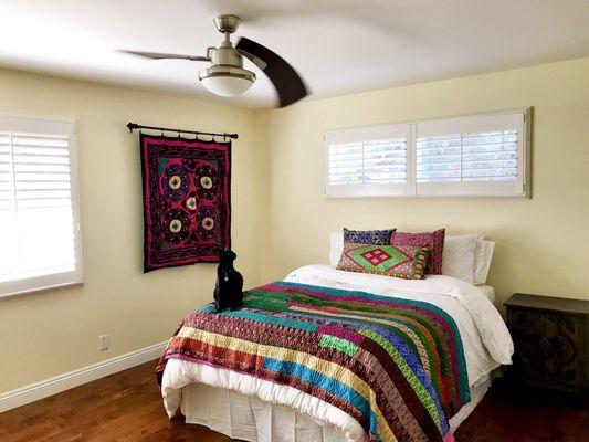 Wall hanging, blanket and pillows, all put together by Tracy and her amazing designer's eye! I love it all!!!