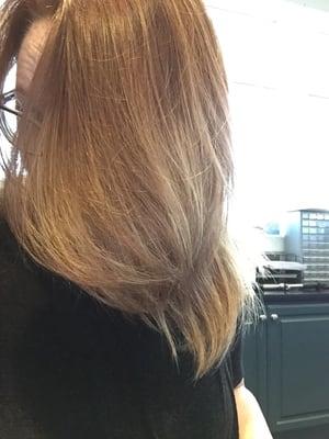 Shawndra is fabulous. Went from very light blonde to a strawberry blonde Balayage and cut. She's very sweet, and talented.