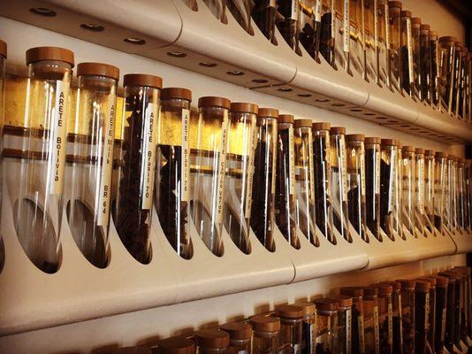 Test tubes with chocolate samples!