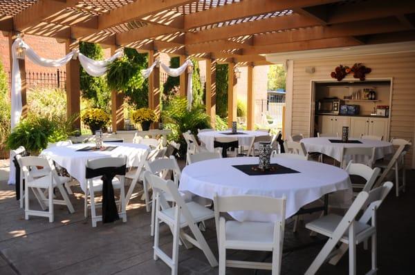 Our Garden Wedding area set up for a Wedding Reception