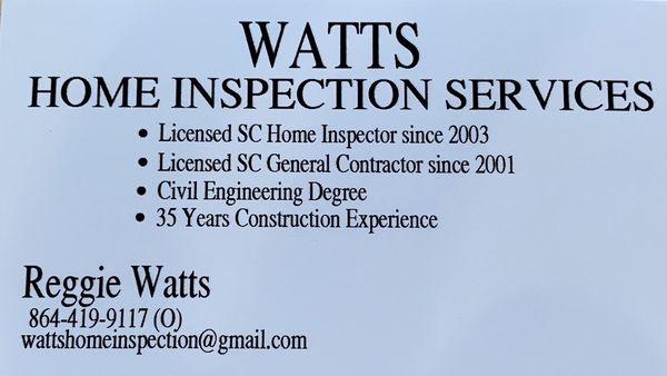 Watts Home Inspection Services