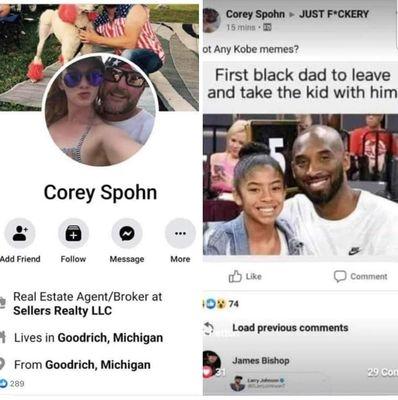 The owner of Atlas Appraisal making a racist remark about Kobe Bryant and his daughter who were killed in a helicopter crash....