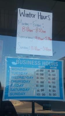 I guess they're still using Winter hours! Careful Sunday afternoons!