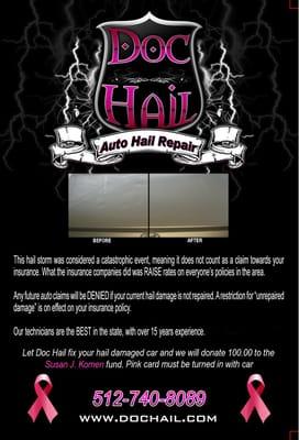 We will donate $100.00 for any car we fix, if you mention this ad!