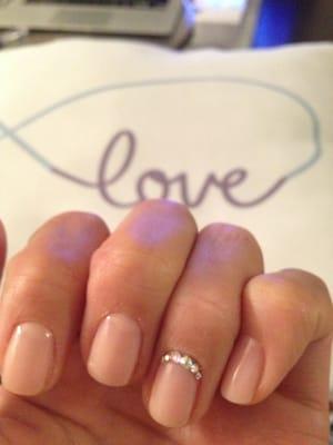 Nude nails with accent nail! By Sue