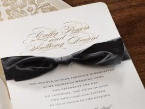 Ribbon adorned Wedding invitations