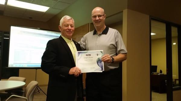A great picture of Greg Koons(Left) and Dan Vick(right) celebrating Greg's 30 years with RE/MAX...